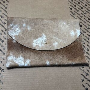 Hide envelope caramel speckled pouch
